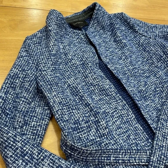 Banana Republic Blue and White Tweed Jacket Size 10 - Picture 3 of 16